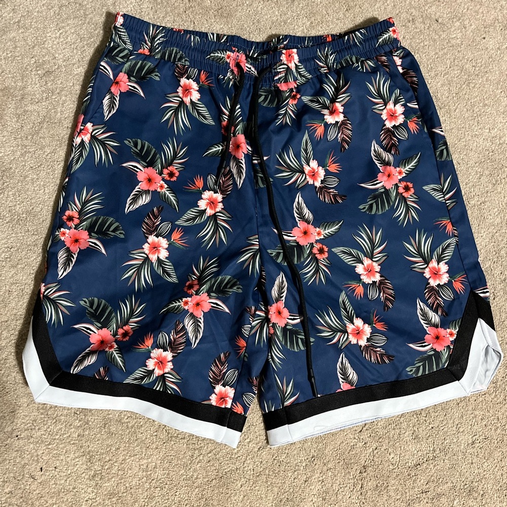 SHEIN Navy Floral Shorts